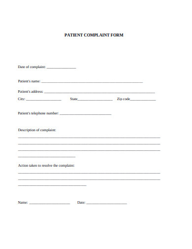 21+ Patient Complaint Form Templates In Pdf 