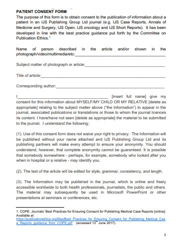 case study patient consent form