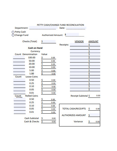 21+ Petty Cash Reconciliation Templates in PDF | DOC | Excel