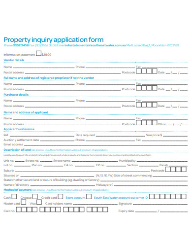 22+ Property Inquiry Form Templates in PDF | DOC