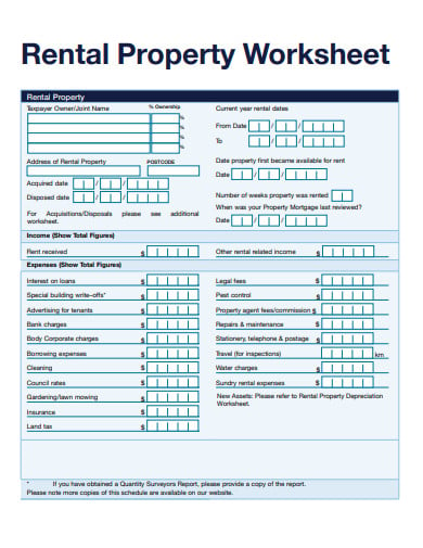 18+ Rental Property Worksheet Templates in PDF | Free & Premium Templates