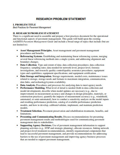 sample research problem statement