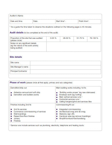 sample retail audit checklist