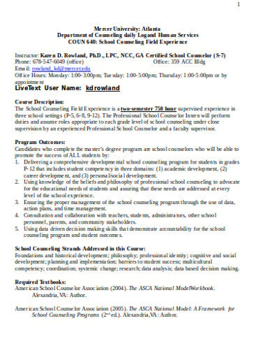 sample school counselor daily log