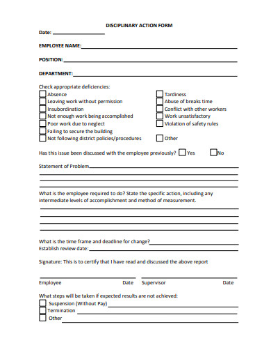 14+ Free School Disciplinary Action Form Templates in DOC | PDF | XLS