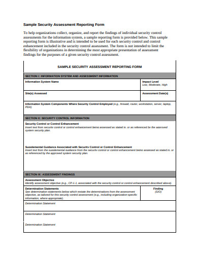 sample security assessment report