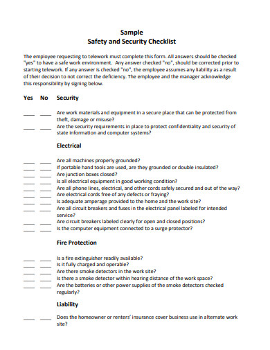 FREE 11+ Security Checklist Templates in Google Docs | MS Word | Pages ...