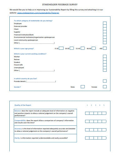 sample stakeholder feedback survey template