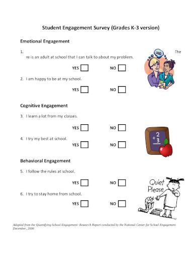 sample student engagement survey template