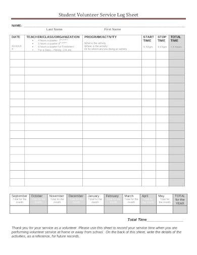 sample-student-volunteer-service-log-sheet