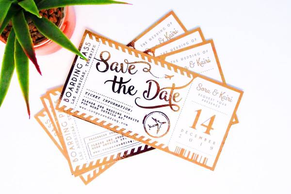 save the date plane ticket template