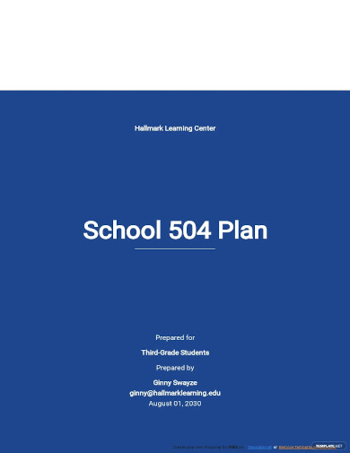 school 504 plan template