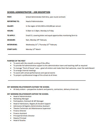 business administrator job description education