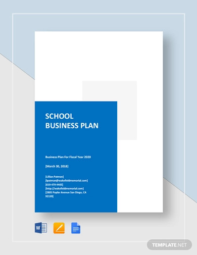 business plan template high school