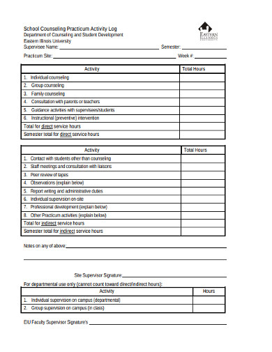 7+ School Counselor Daily Log Templates in PDF | DOC