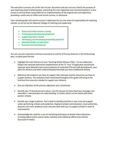 school marketing strategy template format
