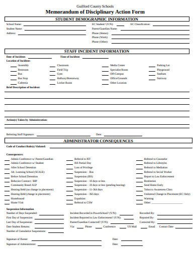 14+ School Disciplinary Action Form Templates in DOC | PDF ...