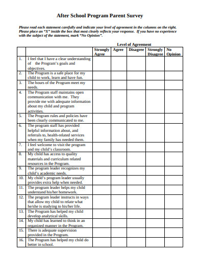 20 Parent Survey Templates In Google Docs Word Pages PDF