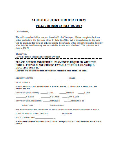 school-shirt-order-form-template