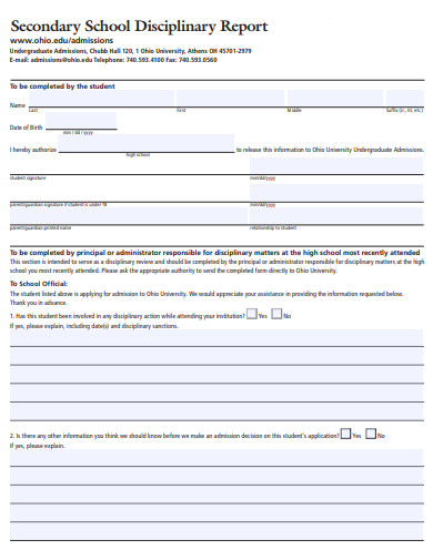 14 Free School Disciplinary Action Form Templates In DOC PDF XLS