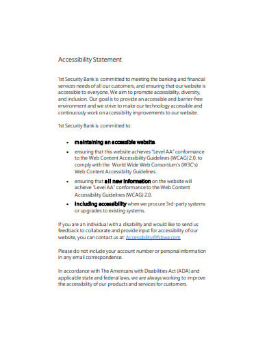 security accessibility statement