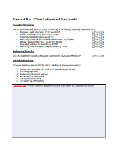 security audit questionnaire format