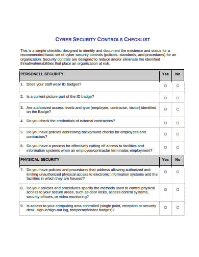 security-controls-checklist