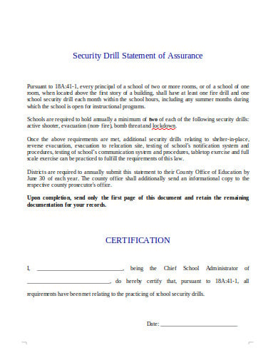 security-drill-statement