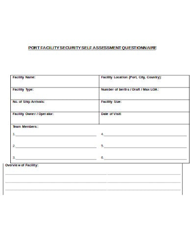 security self assessment questionnaire template