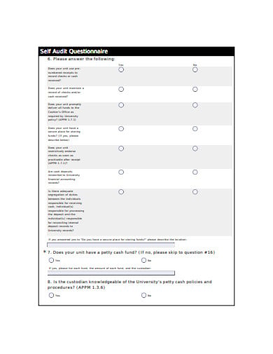 self-audit-questionnaire-template