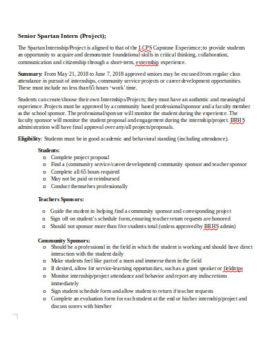 10+ Internship Project Proposal Templates in PDF | DOC