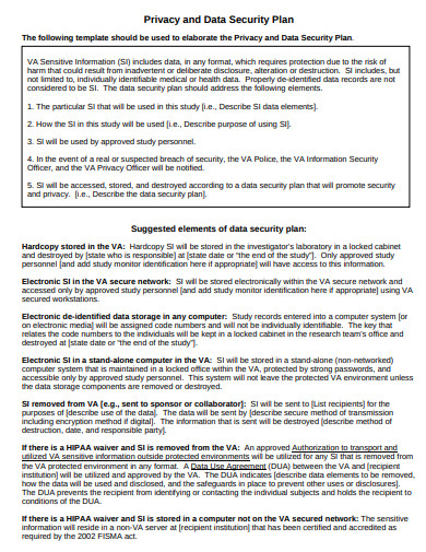 FREE 10  Data Security Plan Templates in PDF MS Word