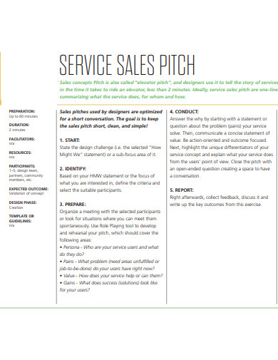 service sales pitch template