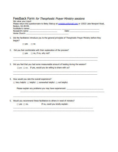 session feedback form template