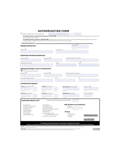 simple authorization form template