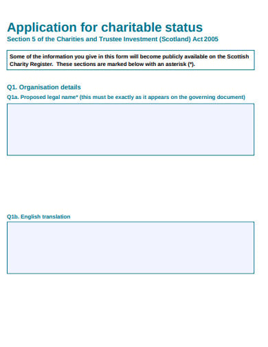 simple charity commission application form
