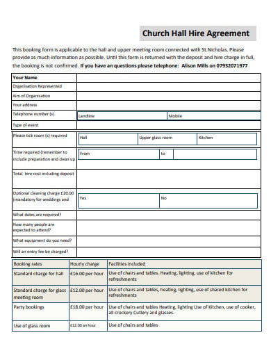 10-church-hall-hire-agreement-templates-in-pdf-doc