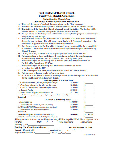 10  Church Rental Agreement Templates in PDF DOC