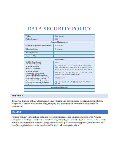 simple data security policy template