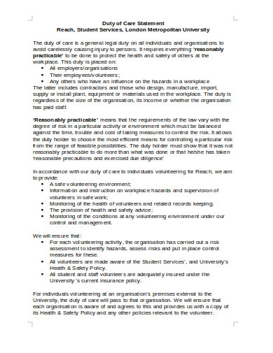 Which Statements Are True About Your Duty To Act 12+ Duty Statement Templates in PDF | DOC