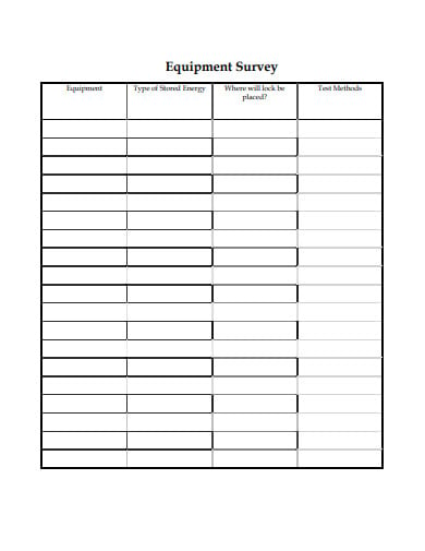simple equipment survey