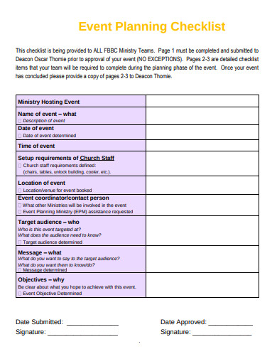 6+ Church Event Planning Checklist Templates in DOC | PDF