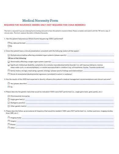 22 Medical Necessity Form Templates Doc Pdf 3917