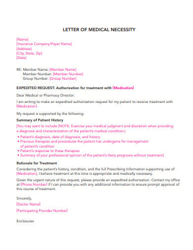 Free 21 Medical Necessity Letter Templates In Pdf Ms Word 2437