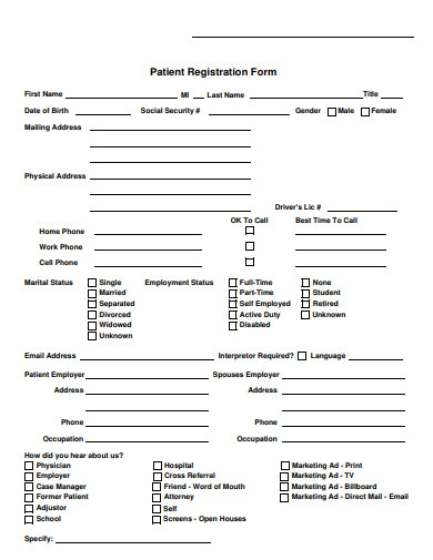 Patient Registration Form Template Free Download Collection - Vrogue