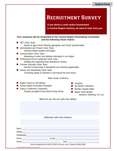 simple recruitmebt survey template