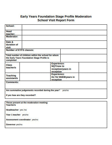 simple school visit report