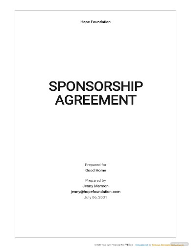 simple sponsorship agreement template