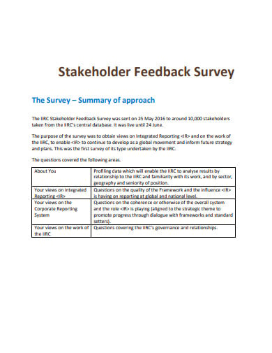 simple stakeholder feedback survey template