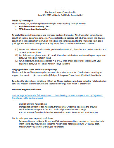 simple training itinerary template